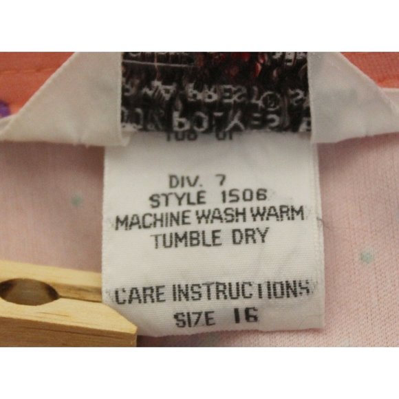 Vtg 1970s Sears Shirt Perma-Press Polyester Stretch Knit Pink Abstract Sleigh LS - Picture 8 of 9